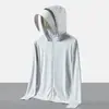 Ropa de protección solar de seda helada upf50 para hombre, abrigo fino de verano transpirable para exteriores, ropa de pesca con protección ultravioleta para mujer