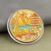 Monedas conmemorativas de ciudades, recuerdos turísticos, monedas coloridas en relieve con paisajes arquitectónicos de Beijing, Shanghái y Nanjing, monedas conmemorativas coleccionables