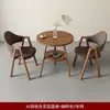 Conjunto de Mesa e Cadeiras Estilo Nórdico Italiano, Combinação de Mesa Redonda, Luxo Leve, Design Moderno Simples, Adequado para Negociações Comerciais, Varanda, Chá de Leite, Lazer, Sala de Estar