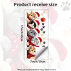 Lindo Gato Navideño de Dibujos Animados, Pegatina Autoadhesiva para Puerta de Navidad, Pegatina Decorativa Removible para Puerta de Dormitorio y Pared, Ambiente Festivo