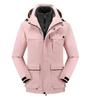Chaqueta Impermeable Unisex de Color Sólido para Exterior con Forro Polar Removible de Dos Piezas Tres en Uno