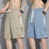 Shorts de Trabalho de Seda Gelada Novo de Verão Masculino Japonês Finos Secagem Rápida Casuais Masculinos Marca Tendência Largos Explosivos Meia-calça