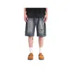 Shorts de Mezclilla Rectos Desgastados y Rasgados para Hombre, Novedad Verano 2026 Estilo Americano Moderno Sueltos de Pierna Ancha Pantalones de Cinco Puntos