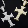 Colgante de Moissanita Cruzado Europeo y Norteamericano para Hombre Fresco Moderno Rapper Estilo Hip-Hop Transfronterizo Cadena Cubana