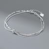 Love Lodge Plata de Ley S925 Estilo Ins Cadena Hueso de Serpiente Círculo Pulsera de Doble Capa Personalidad Temperamento Pulsera para Mujer S6783