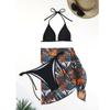 Bikini de tres piezas de malla nuevo de Europa y América 2024, traje de baño de playa sexy y fresco de Amazon AliExpress