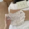 Ropa interior de algodón puro para niñas, Ropa interior de encaje de algodón puro para mujer, Dulce lazo, Algodón completo, Entrepierna extendida, Bragas de cintura media para damas