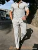 Traje Masculino de Verão Y2 da Temu Transfronteiriço Camisa Estampada Casual Calças de Manga Curta Traje de Duas Peças