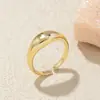Anillo Brillante de Alto Brillo Transfronterizo Europeo y Americano para Mujer, Chapado en Oro de Cobre, Diseño Irregular de Nicho, Anillo Estilo Hip-Hop
