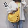 Novo Estilo De Lona Dumplings Big Bag Ombro Crossbody Lona Bolsa Estilo Coreano Menina Estudante Big Bag Lazer Viajante Bolsa Feminina