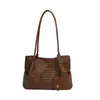 Bolsas tejidas estilo ins para mujer, bolso de hombro individual, fabricante, bolso tote de gran capacidad, bolso cubo simple y moderno