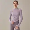 Camiseta Deportiva de Manga Larga para Pilates para Mujer con Almohadilla en el Pecho Ropa de Yoga Profesional de Alta Gama Malla Ropa de Fitness Superior