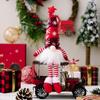 Decoração de Natal Houbei boneca sem rosto Chapéu de malha com floco de neve velho da floresta com luz Rudolf pendurado perna no chão boneca fina