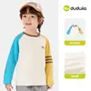 [Compre 2 Itens e Ganhe 5 Yuan de Desconto] Roupas Infantis do Dudu Camiseta Infantil Outono Manga Longa Tops de Outono para Meninos Roupas para Meninas