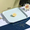 Conjunto de bandejas retangulares grandes nórdicas para uso doméstico, conjunto de xícaras de chá, bandeja de servir e prato de frutas de plástico moderno e criativo