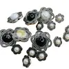 Botones de Flor Retro Tridimensionales de Forma Especial, Botones Hexagonales Estrellados de Metal Hueco con Acabado Desgastado y Perla, Botones Decorativos para Trajes y Camisas