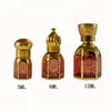 Botella de aceite esencial electrochapada, de forma cuadrada, color dorado, con patrones tallados, botella de perfume, botella de vidrio con rollerball, empaque cosmético, botella vacía de perfume y aceite esencial