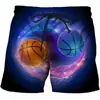 Comércio transfronteiriço 2023 calções de praia masculinos de verão com estampa de chamas 3D moda casual esportiva fabricantes atacado