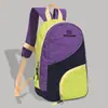 Mochila pequeña ligera para exteriores, diseño color block, adecuada para viajes cortos, impermeable, tela de nailon casual, bolso de moda para mujer