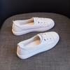 Zapatos Blancos de Cuero Genuino de Piel de Vaca de Primera Capa, Boca Baja, Transpirables, Estilo Nuevo 2026, Slip-On Planos, Zapatos Elegantes para Enfermeras