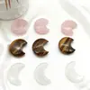 Ventas Directas de Fábrica Cristal Natural Forma de Luna Creciente Cristal Rosa No Poroso Joyería de Luna Accesorios Artesanías de Cristal Personalización