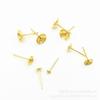 Aguja de tazón cruzado de acero inoxidable aguja convexa de acero titanio soporte de perlas aretes diy accesorios de joyería venta al por mayor transfronteriza