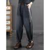 Calça jeans solta casual estilo ocidental Nine-point primavera e outono 2025, nova, retrô, antiga, com contraste de cores, elastano, calça harém