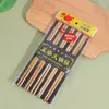 10 Pares de Hashis de Bambu e Madeira Utensílios de Mesa Domésticos Artesanato Hashis de Bambu Hashis de Bambu Carbonizado Hashis de Ferro e Madeira
