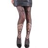 Meia-calça de Halloween com Teia de Aranha Preta Estilo Gótico Punk Renda Jacquard Meia Arrastão Meia-calça Vazada