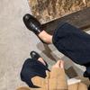 Mocasines de Piel Genuina con Diseño de Nicho, Zapatos Pequeños de Piel Estilo Retro Británico, Zapatos de Tacón Grueso de una Sola Pieza para Mujer, Zapatos Nuevos Hechos a Mano de Caña Baja