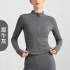 Primavera Otoño Europa América Transfronteriza Chaqueta Deportiva Manga Larga Running Ajustada Alta Elasticidad Fitness Yoga Ropa Top Fitness Chaqueta Mujer