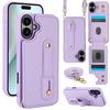 Adequado para Iphone16E Capa Multifuncional para Celular S25 Cor Pura Textura de Couro Pulseira de Pulso Inserção de Cartão Alça Transversal Anti-Queda Capa Protetora 17