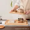 Nueva Bandeja de Madera Rectangular Retro Japonesa de Madera Maciza Juego de Té Bandeja de Té Hotel Bandeja Multifuncional Venta al por Mayor
