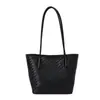 Bolso de mujer de gran capacidad, nuevo y moderno bolso de hombro tejido de verano 2026, bolso tote tipo cubo para el trabajo