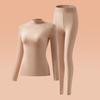 Conjunto de Ropa Interior Térmica de Manga Larga con Cuello Medio Alto para Otoño e Invierno para Mujer