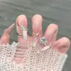 Unhas Usáveis Feitas à Mão, Estilo Desejo Puro, Menina Apimentada Olho de Gato Borboleta Nail Art de Boutique, Unhas Usáveis Finas em Formato de Cachorro, Unhas Postiças Atacado