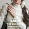 Camiseta básica de punto con cuello semi-alto y volantes para mujer, corte ajustado, suéter versátil de manga larga, adecuado para otoño e invierno, nuevo modelo 2026