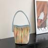 Bolso Pequeño Casual Tejido a Rayas de Colores Transfronterizo para Mujer 2026 Nuevo Bolso Cubo Sencillo Bolso Cruzado de Moda
