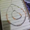Conjunto de Collar de Perlas de Agua Dulce Natural Estilo Barroco Zhuji para Mujer Diseño de Nicho Pulsera de Espiga de Trigo Tricolor de Verano para Mujer