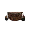 Bolsa de Cintura Peitoral com Estampa de Python para Mulheres 2026 Tendência Transfronteiriça Nova Moda Europeia e Americana Casual para o Dia a Dia Bolsa de Ombro Transversal
