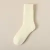 Calcetines de Media Pantorrilla para Mujer para Otoño e Invierno, Calcetines de Lana Engrosados y Forrados de Felpa, Calcetines Cálidos de Cachemira para el Hogar, Calcetines Largos de Color Sólido Ultragruesos, Antideslizantes