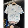2026 Verano Nuevo Retro Americano Tie-Dye Casual Juvenil Versátil Cuello Redondo Suéter Camiseta Corta