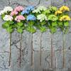Flores de simulação para casa de alta qualidade fabricantes de comércio exterior 3 toque de cola macia madeira hortênsia verde decoração de casamento flores artificiais atacado