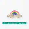 Al por mayor Versión Coreana Creativo Doble Colgante Corazón Patrón Arcoíris Aleación Goteo de Aceite Collar Pulsera Colgante Joyería Accesorios DIY