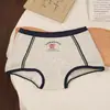 Cueca Boxer Feminina 100% Algodão Sem Costura 10A Antibacteriana Gancho Estendido Cintura Média Algodão Integral Tipo Urso Britânico a Roupa Íntima