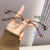 Nuevas gafas planas retro con diseño de cejas y antiluz azul, montura de gafas de negocios, montura de gafas de moda de medio marco, montura de gafas para hombres, se pueden equipar