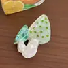 Pinza para el Cabello de Hongo Versátil y Elegante de Material Acetato con un Toque de Lujo, Pinza de Garra Incrustada con Diamantes para Peinados Semirecogidos, Pinza de Tiburón para la Parte Posterior de la Cabeza