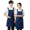 Delantal impermeable y a prueba de aceite para ropa de trabajo con logotipo impreso personalizado, modelo nuevo para catering, ropa de trabajo para cocina y repostería para hombres y mujeres