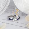 Anillo original de pareja de la suerte para estudiantes de ballena, diseño de nicho, anillo de hoja de ginkgo de ballena, anillo creativo de esmalte microincrustado para mujer