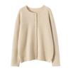 Suéter de Cachemira Popular para Mujer Transfronterizo, Cárdigan Casual Cálido de Color Sólido, Suéter de Manga Larga, Ropa de Punto de Cuello Redondo para Capa Base